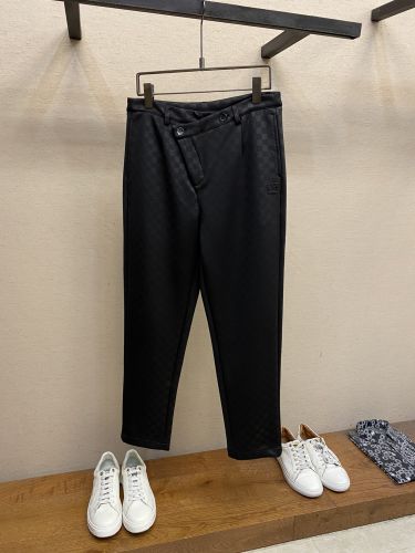 ダミエ・パターン アシンメトリー トラウザー ルイ・ヴィトン パンツ コピー ブラック