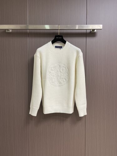 シンプル 上品 クルーネック プルオーバー ルイ・ヴィトン セーター コピー ホワイト