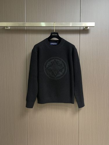 シンプル 上品 クルーネック プルオーバー ルイ・ヴィトン セーター コピー ブラック