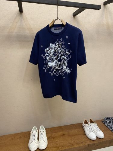 ショートスリーブ ジャカード クルーネック ルイ・ヴィトン Tシャツ コピー