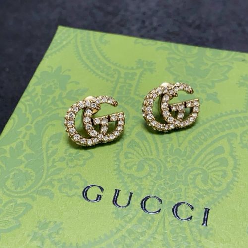 人気 洗練された GUCCI グッチ ダブルG ラインストーン ピアス 偽物