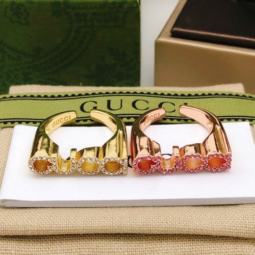 GUCCI ラインストーンロゴ リング グッチ 指輪 スーパーコピー アクセサリー