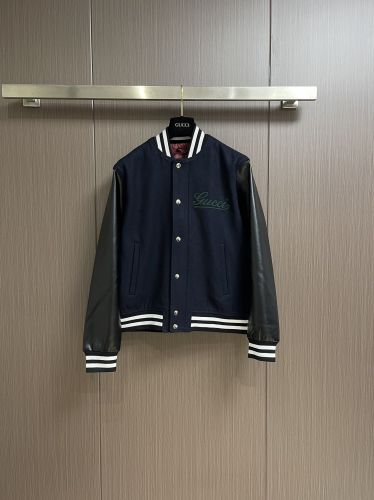 レザー切替 バーシティジャケット スタジャンブルゾン グッチ ジャケット 偽物