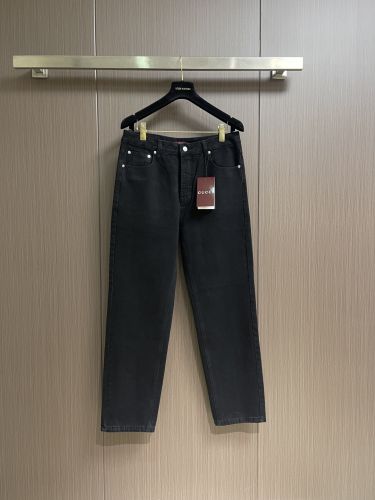 合わせやすい ホースビット付き デニムパンツ グッチ ジーンズ 偽物 ブラック