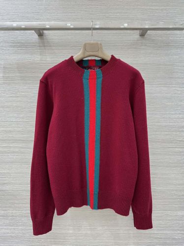 ウェブ ストライプ付き カシミヤニット グッチ セーター コピー レッド