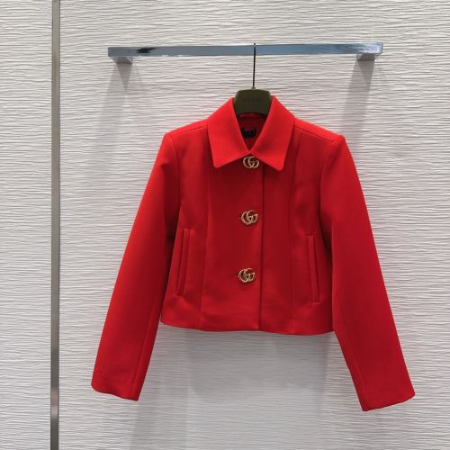 ダブルG ボタン付き クロップドジャケット グッチ ジャケット コピー レッド