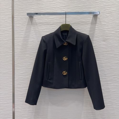ダブルG ボタン付き クロップドジャケット グッチ ジャケット コピー ブラック