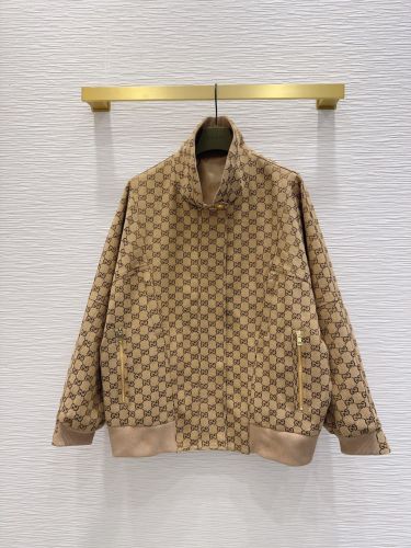 GGコットンキャンバス ジップアップ ボンバージャケット グッチ ジャケット 偽物