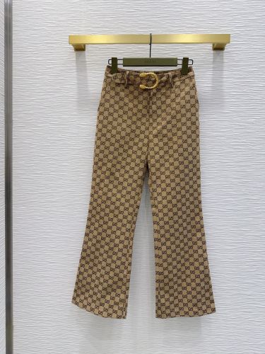 GGコットンキャンバス ファブリック パンツ グッチ スラックス 偽物 レディース