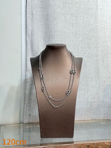 120cm エルメス シェーヌ・ダンクル ネックレス 偽物 ユニセックス