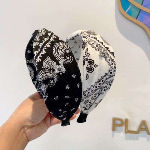 ペイズリー柄 Hロゴ ビジュー カチューシャ エルメス 偽物 ヘアアクセサリー