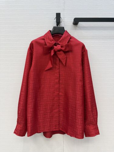 上品 エレガント モザイク柄 エルメス シャツ コピー トップス レッド