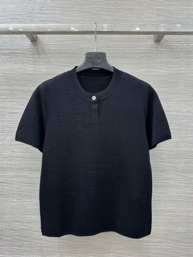 26SS 半袖クルーネックニット エルメス セーター コピー 合わせやすい ブラック