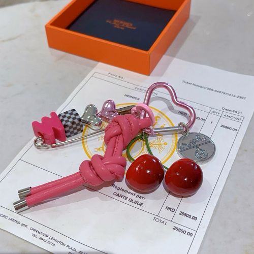Hロゴ＆マルチチャーム エルメス キーホルダー コピー キーリング バッグチャーム