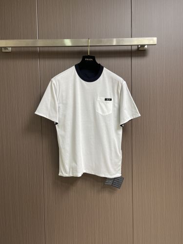 着回し 合わせやすい リバーシブル 半袖Tシャツ プラダ Tシャツ 偽物 ネイビー