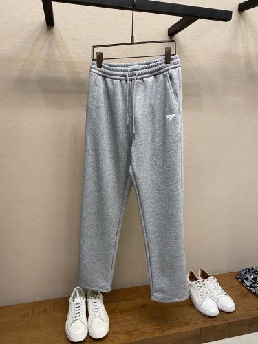 定番 合わせやすい 裏起毛 スウェットパンツ プラダ パンツ 偽物 グレー