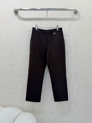 シンプル 上品 テーパードパンツ プラダ パンツ 偽物 レディース ダークブラウン