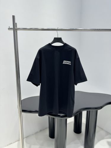 ロゴプリント オーバーサイズ 半袖Tシャツ バレンシアガ Tシャツ コピー ブラック