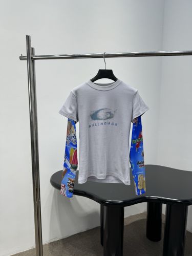 レイヤード風 グラフィック ロングスリーブTシャツ バレンシアガ Tシャツ コピー