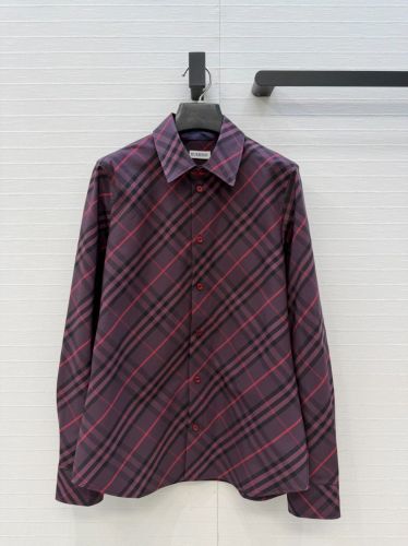 クラシック チェック コットンシャツ バーバリー シャツ 偽物 ボルドー