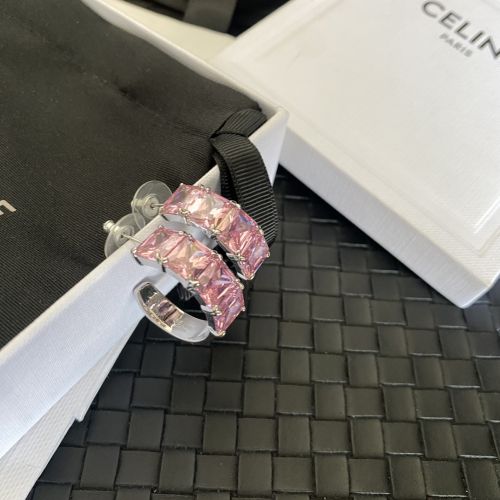大人可愛い ピンククリスタル フープピアス セリーヌ イヤリング 偽物