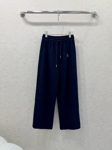 シンプル ロゴ刺繍 スウェットパンツ セリーヌ パンツ 偽物 ネイビー