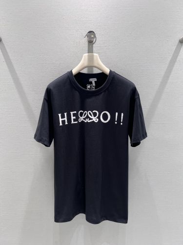 ロエベ Tシャツ コピー ユニセックス 定番 合わせやすい コットン 半袖Tシャツ ブラック