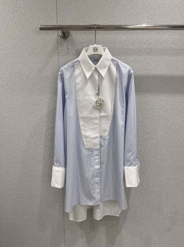 カジュアル 切り替え ロエベ ワンピース コピー ストライプ シャツドレス