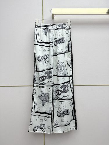 コミックプリント ワイドパンツ シャネル パンツ コピー 合わせやすい