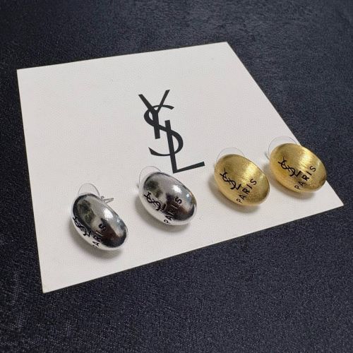 イヴ・サンローラン イヤリング 偽物 YSLロゴ オーバル フォルム ピアス 