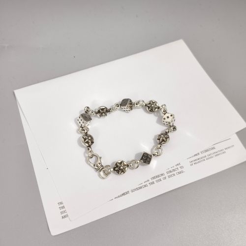 おしゃれ 合わせやすい ダイス クロムハーツ ブレスレット 偽物 シルバー