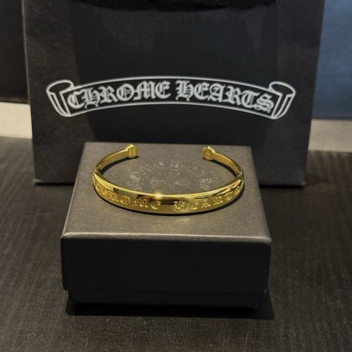 クロムハーツ ブレスレット 偽物上品 合わせやすい バングル  ゴールド