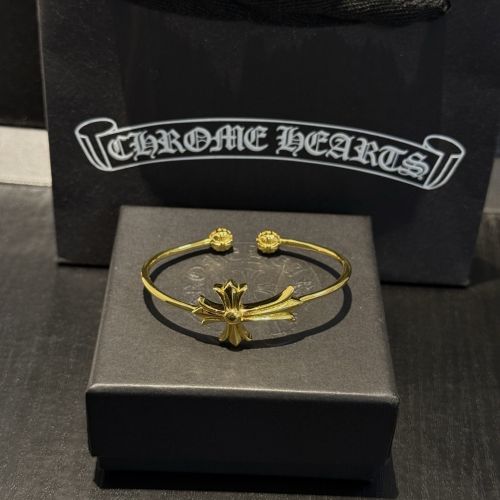 CHクロス バングル クロムハーツ ブレスレット 偽物 ゴールド
