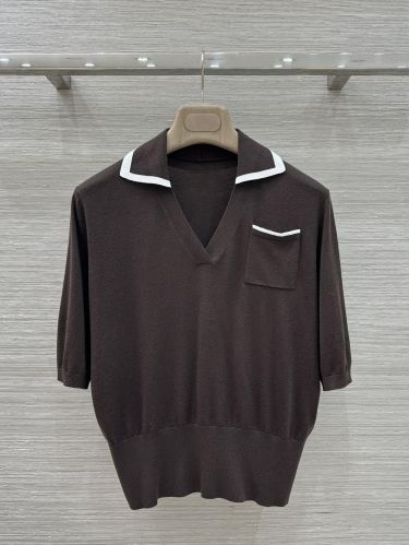 大人カジュアル 配色 シルク混 半袖ニットポロ ラルフローレン ニット 偽物 
