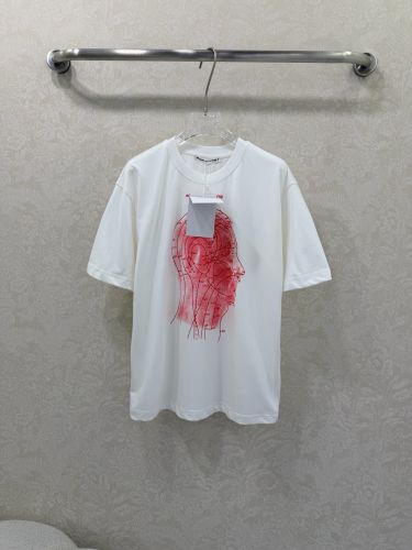 コットン プリント 半袖Tシャツ アレキサンダーワング Tシャツ 偽物 ホワイト