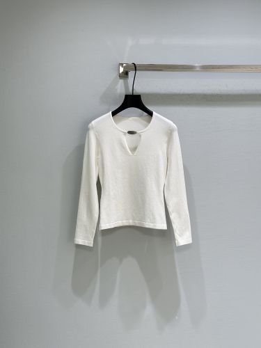 シンプル Vネック 長袖Tシャツ アレキサンダーワング Tシャツ 偽物 ホワイト