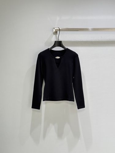シンプル Vネック 長袖Tシャツ アレキサンダーワング Tシャツ 偽物 ブラック