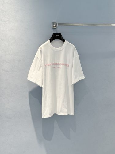 アレキサンダーワング Tシャツ 偽物 ユニセックス ロゴ 半袖Tシャツ ホワイト