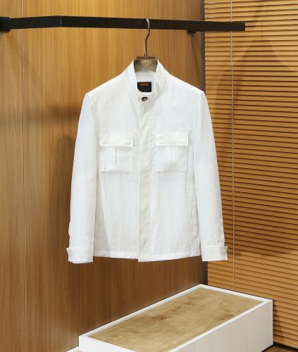 上品 カジュアル リネン ブルゾン エルメネジルド・ゼニア ジャケット 偽物 ホワイト