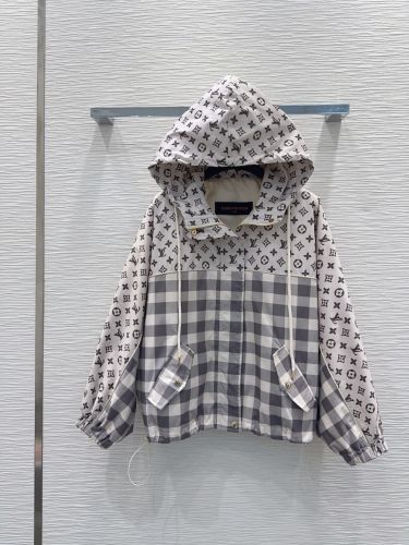 モノグラム チェック柄 フーデッドジャケット ルイ・ヴィトン ジャケット コピー 