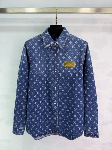 カジュアル モノグラム デニムシャツ ルイ・ヴィトン シャツ コピー コットン