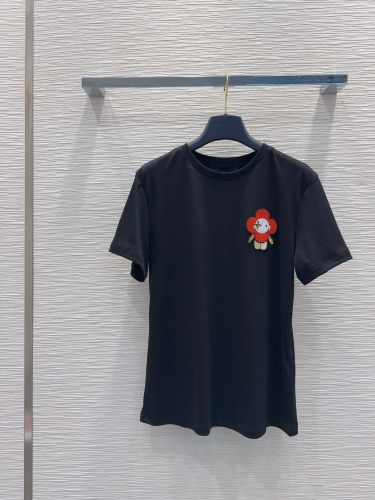 ヴィヴィエンヌパッチTシャツ ルイ・ヴィトン Tシャツ コピー コットン ブラック