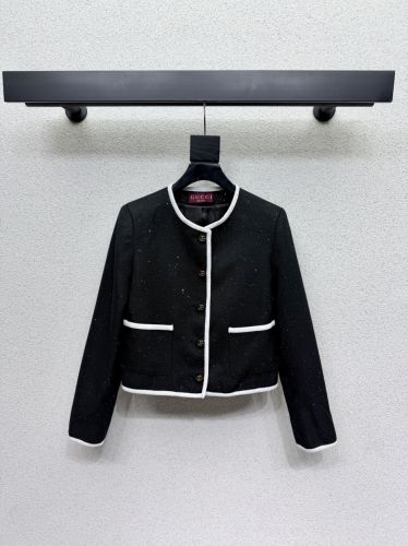 ダブルG ボタン付き ノーカラージャケット グッチ ジャケット コピー ブラック