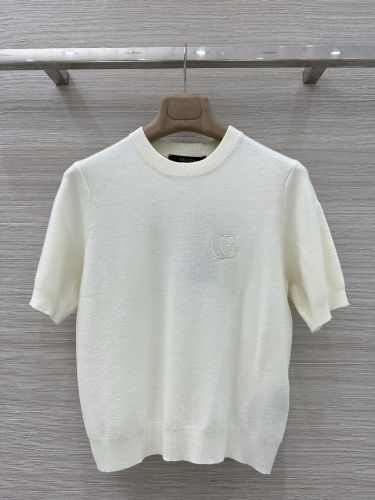 ウール GGロゴ ショートスリーブニット グッチ セーター コピー オフホワイト