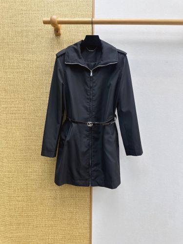 シンプル ベルト付き ジップアップドレス グッチ ワンピース コピー ブラック