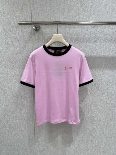 スタイリッシュ スクリプトロゴ リンガーTシャツ グッチ Tシャツ コピー ピンク