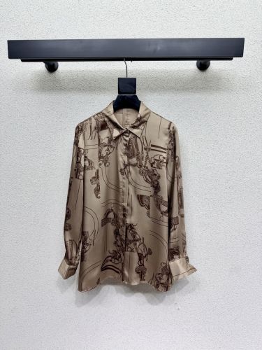 上品 エレガント プリント シルクシャツ エルメス シャツ コピー レディース