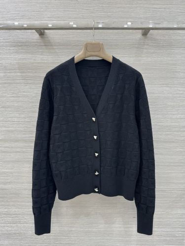エルメス ニット コピー カジュアル 上品 メドール Vネック カーディガン ブラック