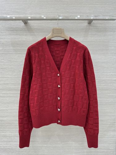 エルメス ニット コピー カジュアル 上品 メドール Vネック カーディガン レッド