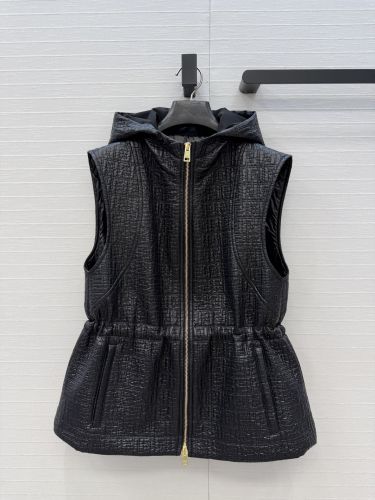 FFモチーフ フーデッド ベスト フェンディ ジャケット 偽物 ブラック